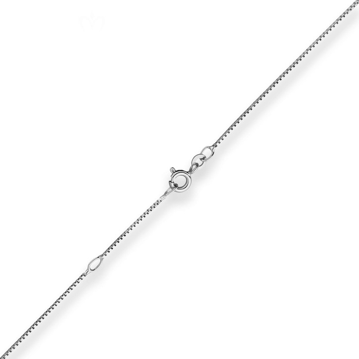 0.9mm Veneziakette aus 925 Silber rhodiniert 50cm