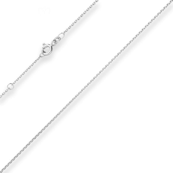 1.3mm Ankerkette diamantiert aus 925 Silber rhodiniert 45cm