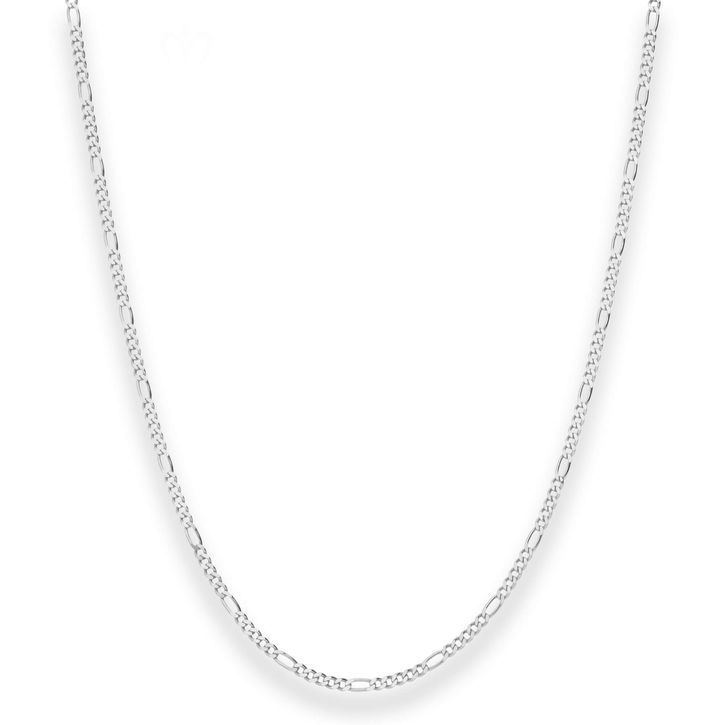 1.9mm Figarokette diamantiert aus 925 Silber rhodiniert 40cm