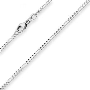 1,9mm Figarokette diamantiert Collier Halskette aus 925 Silber rhodiniert 55cm