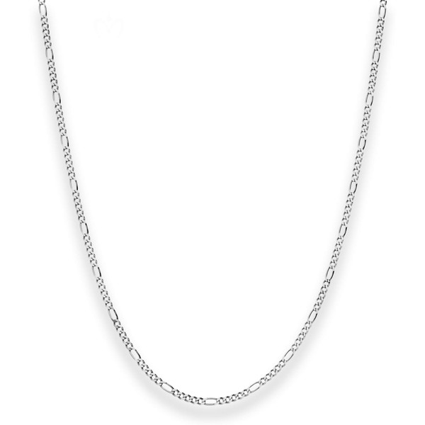 1.9mm Figarokette diamantiert aus 925 Silber rhodiniert 55cm