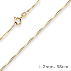 1,2mm Panzerkette Goldkette Collier Halskette aus 333 Gold Gelbgold 38cm