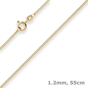 1,2mm Panzerkette Goldkette Collier Halskette aus 333 Gold Gelbgold 55cm
