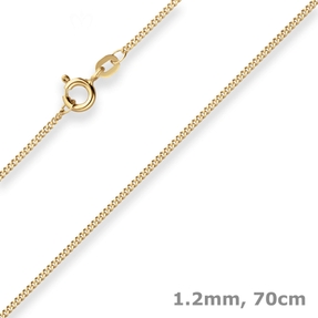 1,2mm Panzerkette Goldkette Collier Halskette aus 333 Gold Gelbgold 70cm