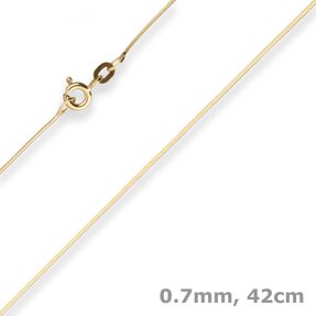 0,7mm Schlangenkette diamantiert Collier Halskette aus 333 Gold Gelbgold 42cm