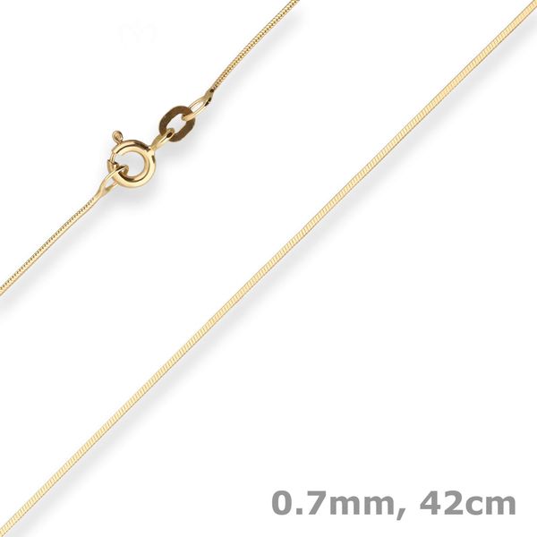 0.7mm Schlangenkette diamantiert aus 333 Gelbgold 42cm