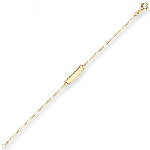 1.5mm Id-Armband Figarokette diamantiert aus 333 Gelbgold 16cm