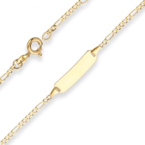 1,9mm Id-Armband Figarokette diamantiert Armschmuck aus 333 Gold Gelbgold 16cm
