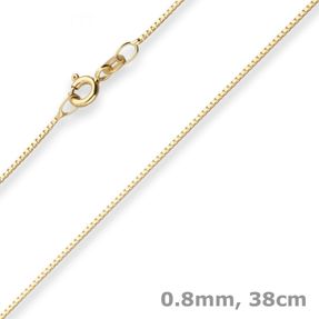 0,8mm Veneziakette Goldkette Collier Halskette aus 333 Gold Gelbgold 38cm