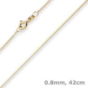 0,8mm Veneziakette Goldkette Collier Halskette aus 333 Gold Gelbgold 42cm