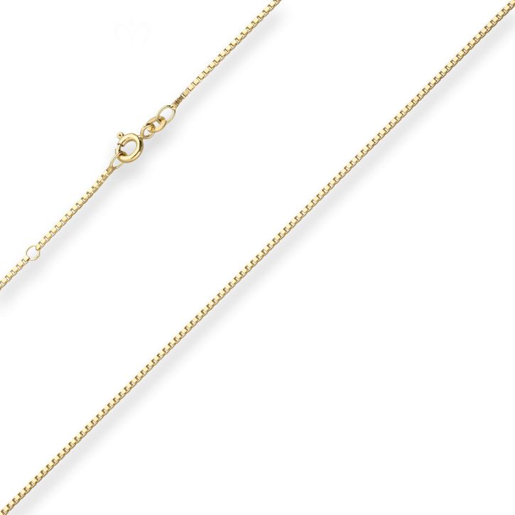 1.2mm Veneziakette aus 333 Gelbgold 42cm mit Zwischenöse