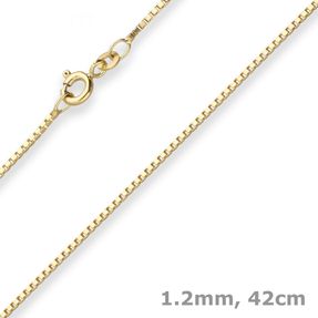 1,2mm Veneziakette Collier Halskette aus 333 Gold Gelbgold 42cm mit Zwischenöse