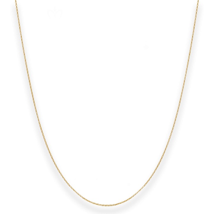 1.1mm Rund-Ankerkette aus 375 Gelbgold 36cm mit Zwischenöse