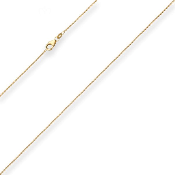 1.2mm Ankerkette flach aus 375 Gelbgold 40cm