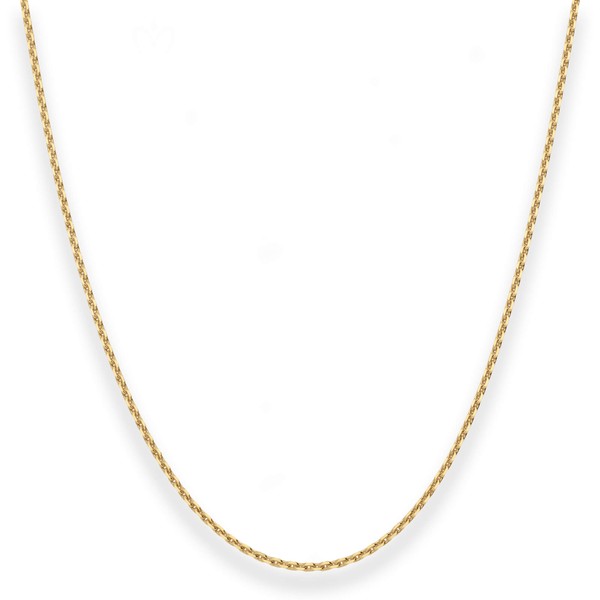 1mm Ankerkette diamantiert aus 375 Gelbgold 42cm