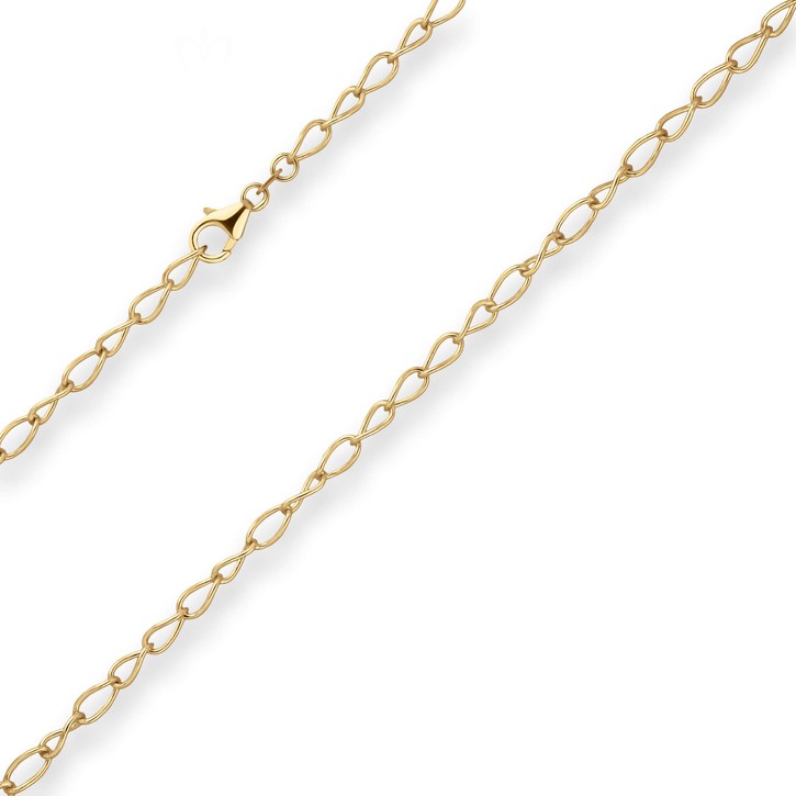 3.9mm Ankerkette weit aus 375 Gelbgold 45cm