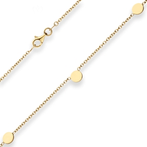 1,7mm Fantasiekette mit Gravurplatten Kette aus 375 Gold Gelbgold 43cm