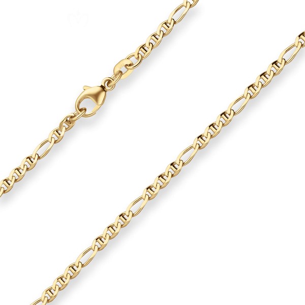 2.5mm Panzerstegkette aus 375 Gelbgold 50cm