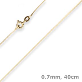 0,7mm Schlangenkette diamantiert Collier Halskette aus 375 Gold Gelbgold 40cm