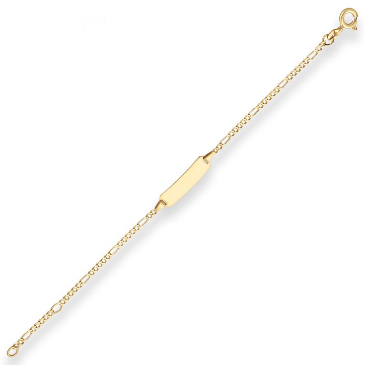 1.9mm Id-Armband Figarokette diamantiert aus 375 Gelbgold 14cm