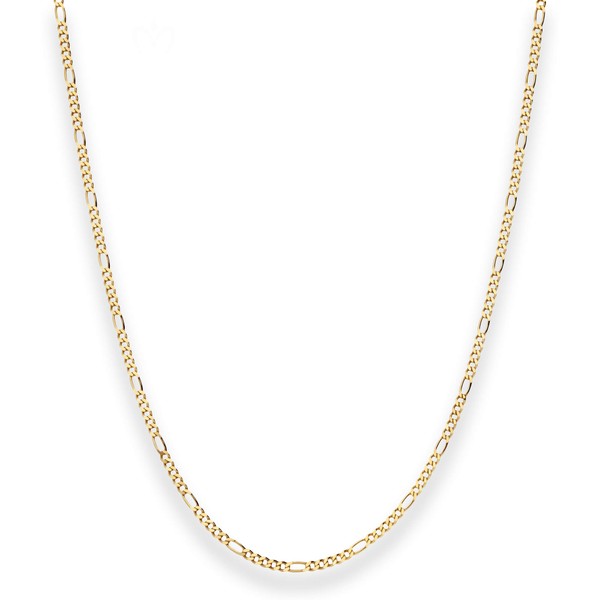 1.9mm Figarokette diamantiert aus 375 Gelbgold 42cm