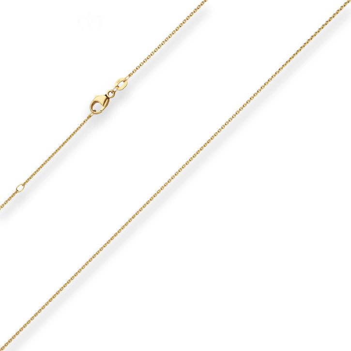 1.1mm Rund-Ankerkette aus 585 Gelbgold 50cm mit Zwischenöse