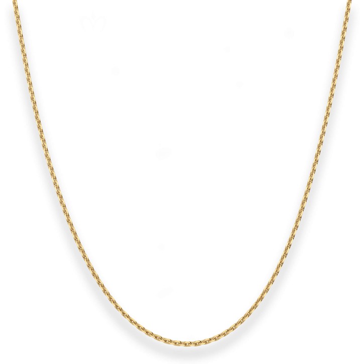 1mm Ankerkette diamantiert aus 585 Gelbgold 55cm