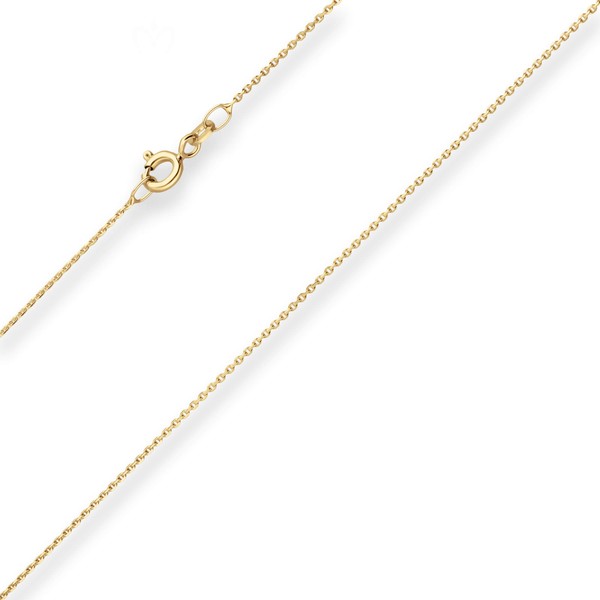 1mm Ankerkette diamantiert aus 585 Gelbgold 55cm