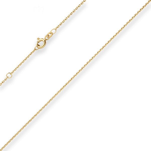 1.3mm Ankerkette diamantiert 585 Gelbgold 40cm mit Zwischenöse