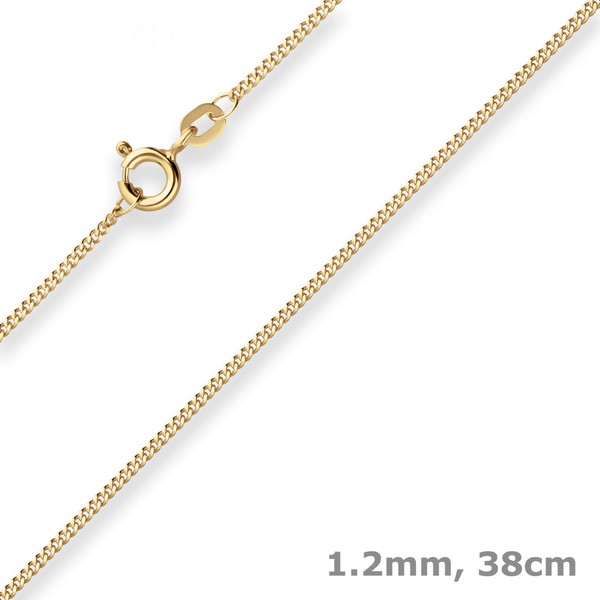 1.2mm Panzerkette aus 585 Gelbgold 38cm