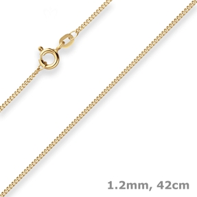 1,2mm Panzerkette Goldkette Collier Halskette aus 585 Gold Gelbgold 42cm