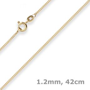 1,2mm Panzerkette Goldkette Collier Halskette aus 585 Gold Gelbgold 42cm