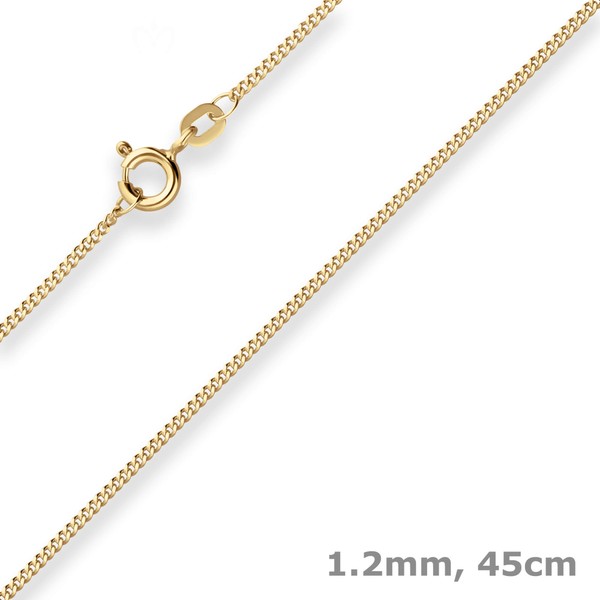 1.2mm Panzerkette aus 585 Gelbgold 45cm