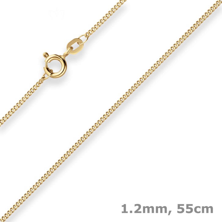 1.2mm Panzerkette aus 585 Gelbgold 55cm