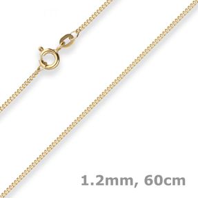 1,2mm Panzerkette Goldkette Collier Halskette aus 585 Gold Gelbgold 60cm