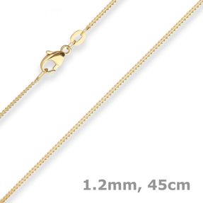 1,2mm Panzerkette Goldkette Collier Halskette aus 585 Gold Gelbgold 45cm