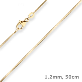 1,2mm Panzerkette Goldkette Collier Halskette aus 585 Gold Gelbgold 50cm