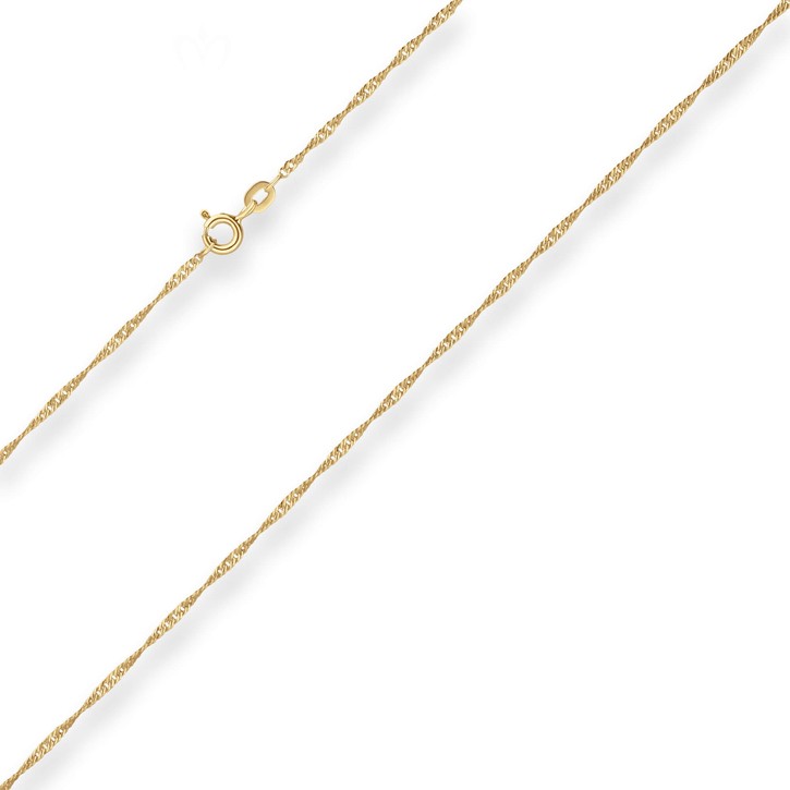 1.4mm Singapurkette aus 585 Gelbgold 38cm