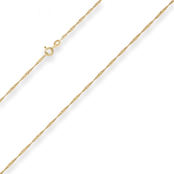 1.4mm Singapurkette aus 585 Gelbgold 38cm