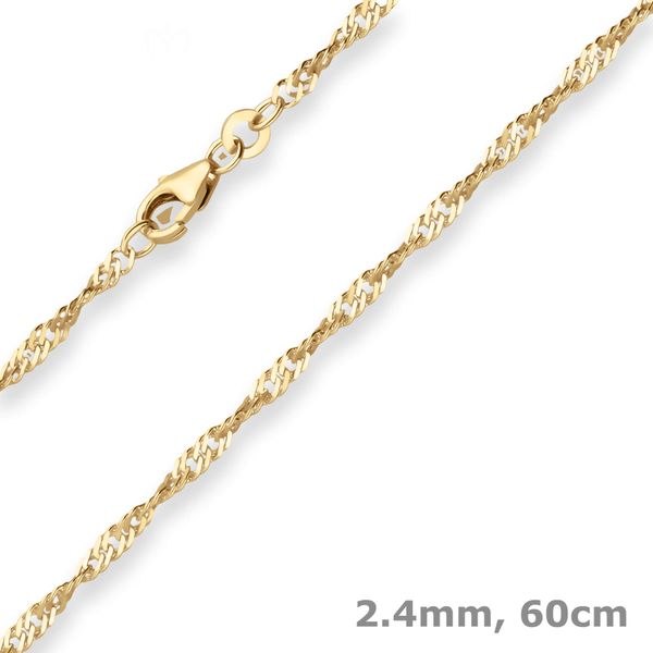 2.4mm Singapurkette aus 585 Gelbgold 60cm