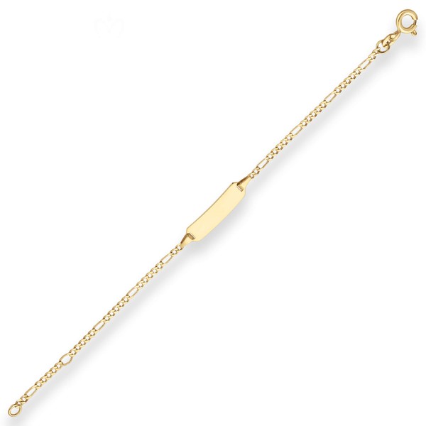 1.9mm Id-Armband Figarokette diamantiert aus 585 Gelbgold 12cm