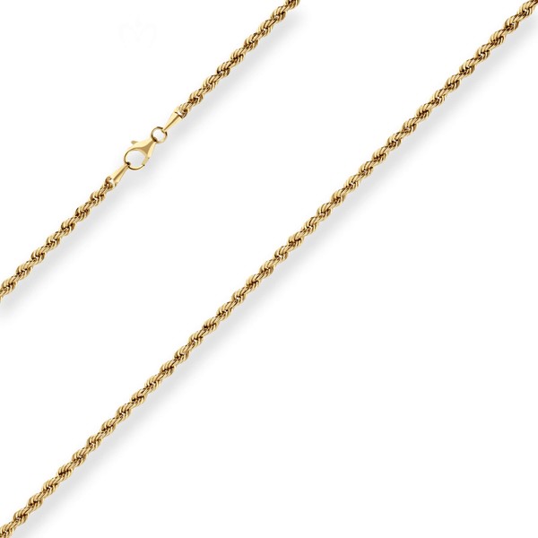 2.8mm Kordelkette hohl aus 585 Gelbgold 45cm