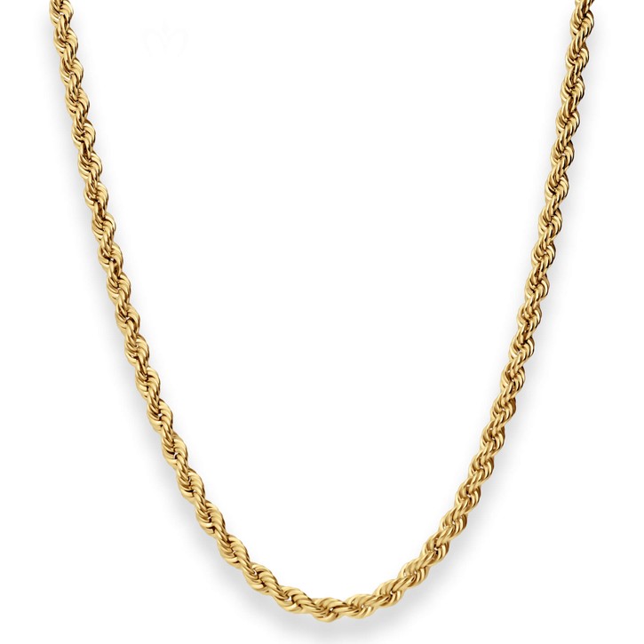 4mm Kordelkette hohl aus 585 Gelbgold 45cm