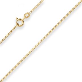 1,3mm S-Panzerkette Goldkette Collier Halskette aus 585 Gold Gelbgold 45cm