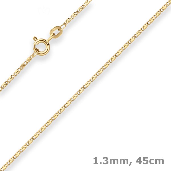 1.3mm S-Panzerkette aus 585 Gelbgold 45cm