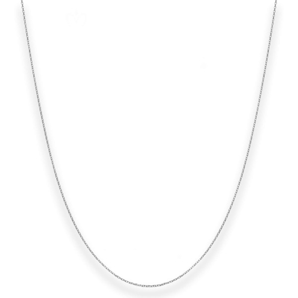 1.1mm Rund-Ankerkette aus 333 Weißgold 42cm mit Zwischenöse