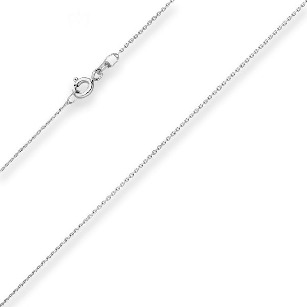 1mm Ankerkette diamantiert aus 375 Weißgold 40cm