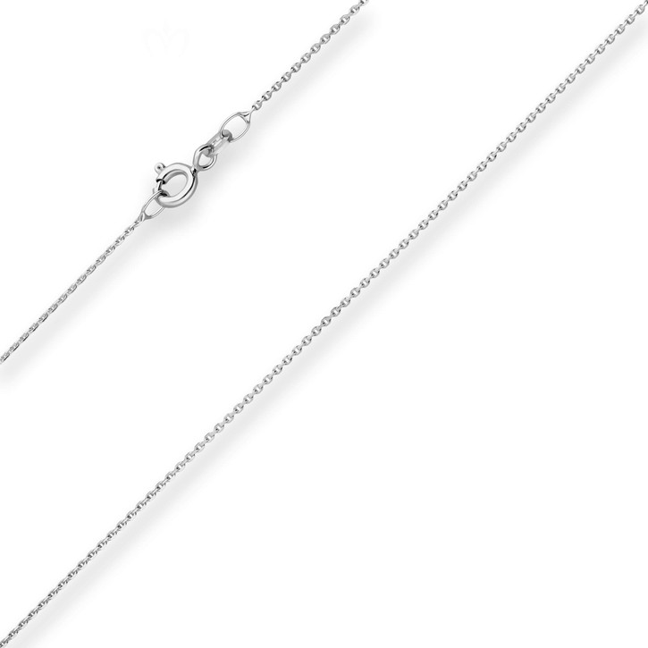 1mm Ankerkette diamantiert aus 375 Weißgold 45cm