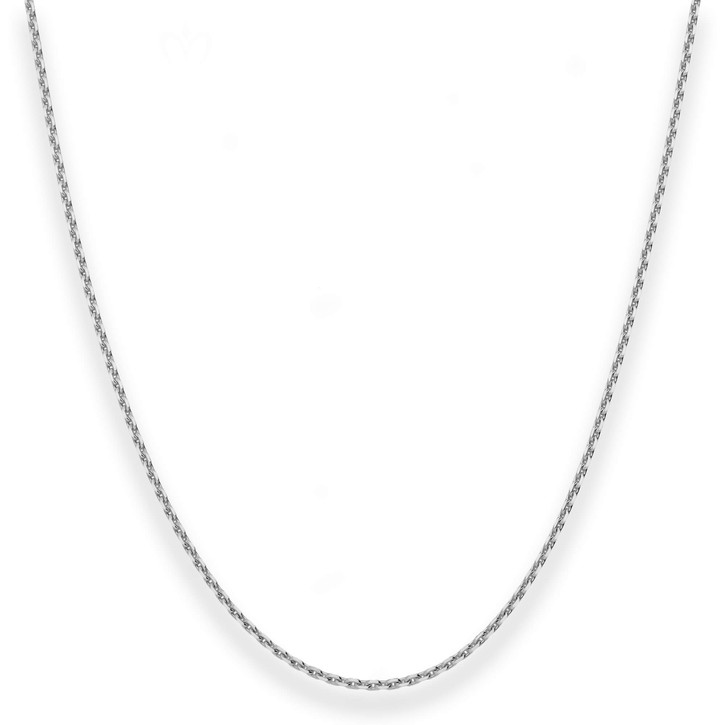 1mm Ankerkette diamantiert aus 375 Weißgold 45cm