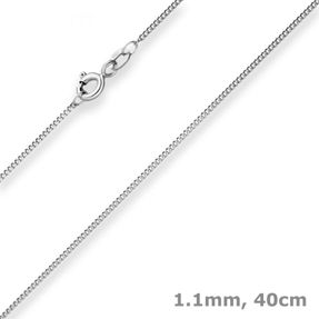 1,1mm Panzerkette Goldkette Collier Halskette aus 375 Gold Weißgold 40cm